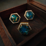 FINEST QUALITY DOUBLET STONE EARRINGS AND RING SET