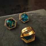 FINEST QUALITY DOUBLET STONE EARRINGS AND RING SET