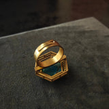 FINEST QUALITY DOUBLET STONE EARRINGS AND RING SET