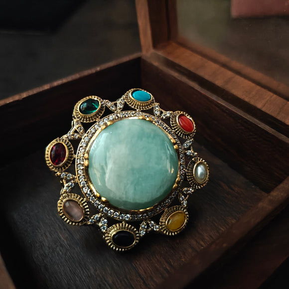 DESIGNER DOUBLET STONE STATEMENT RING