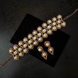 DESIGNER PEARL CHOKER WITH EARRINGS