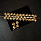 DESIGNER PEARL CHOKER WITH EARRINGS
