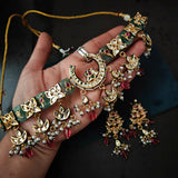 DESGINER BIKANERI KUNDAN CHOKER WITH EARRINGS