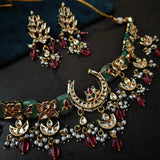 DESGINER BIKANERI KUNDAN CHOKER WITH EARRINGS