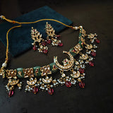 DESGINER BIKANERI KUNDAN CHOKER WITH EARRINGS