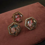 EXCLUSIVE DOUBLET STONE EARRINGS AND RING SET