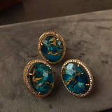 EXCLUSIVE DOUBLET STONE EARRINGS AND RING SET