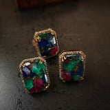 EXCLUSIVE DOUBLET STONE EARRINGS AND RING SET