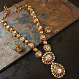 MOISSANITE STONE NECKLACE WITH EARRINGS