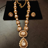 MOISSANITE STONE NECKLACE WITH EARRINGS