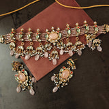 FINEST QUALITY BIKANERI KUNDAN CHOKER WITH EARRINGS