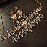 FINEST QUALITY BIKANERI KUNDAN CHOKER WITH EARRINGS