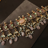FINEST QUALITY BIKANERI KUNDAN CHOKER WITH EARRINGS