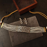 STATEMENT POLKI KUNDAN CHOKER WITH EARRINGS