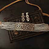 STATEMENT POLKI KUNDAN CHOKER WITH EARRINGS