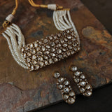 STATEMENT POLKI KUNDAN CHOKER WITH EARRINGS