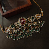 FINEST QUALITY BIKANERI KUNDAN CHOKER WITH EARRINGS