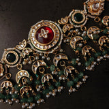 FINEST QUALITY BIKANERI KUNDAN CHOKER WITH EARRINGS