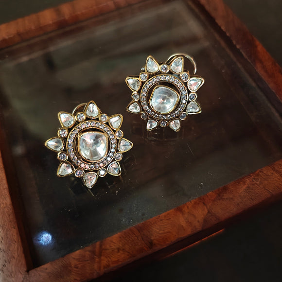 FINEST QUALITY POLKI KUNDAN STUDS