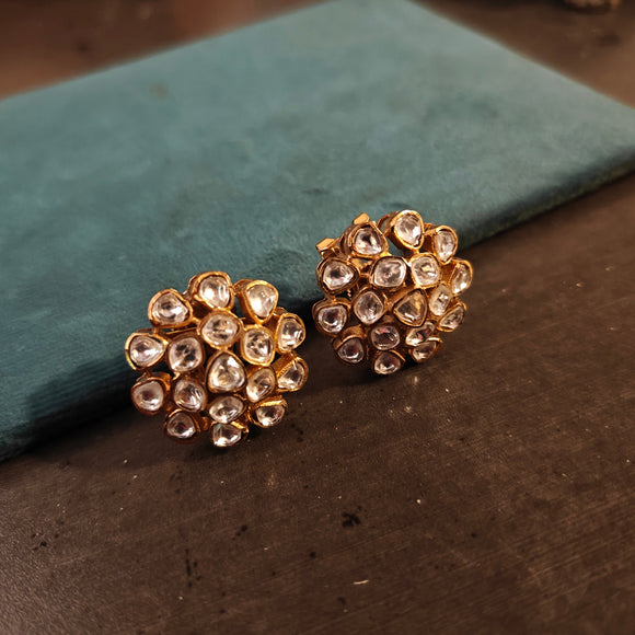 FINEST QUALITY POLKI KUNDAN STUDS