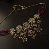 FINEST QUALITY BIKANERI KUNDAN CHOKER WITH EARRINGS