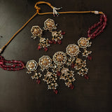 FINEST QUALITY BIKANERI KUNDAN CHOKER WITH EARRINGS