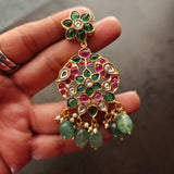 STATEMENT POLKI KUNDAN AND STONE EARRINGS