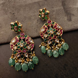 STATEMENT POLKI KUNDAN AND STONE EARRINGS