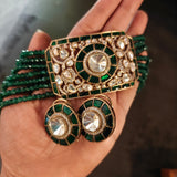 EXQUISITE MOISSANITE KUNDAN CHOKER WITH EARRINGS