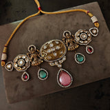 DESIGNER POLKI KUNDAN CHOKER WITH EARRINGS
