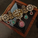 DESIGNER POLKI KUNDAN CHOKER WITH EARRINGS