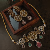 DESIGNER POLKI KUNDAN CHOKER WITH EARRINGS