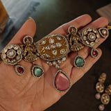 DESIGNER POLKI KUNDAN CHOKER WITH EARRINGS