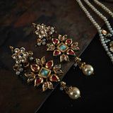 BIKANERI KUNDAN NECKLACE WITH EARRINGS