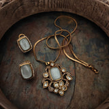 DESIGNER KUNDAN NECKLACE WITH EARRINGS
