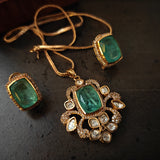 DESIGNER KUNDAN NECKLACE WITH EARRINGS