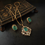 DESIGNER KUNDAN NECKLACE WITH EARRINGS