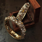 DESIGNER POLKI KUNDAN BANGLES (PAIR)