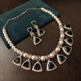 FINEST QUALITY CZ STONE CHOKER WITH EARRINGS