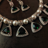 FINEST QUALITY CZ STONE CHOKER WITH EARRINGS