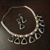 FINEST QUALITY CZ STONE CHOKER WITH EARRINGS