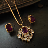 DESIGNER KUNDAN NECKLACE WITH EARRINGS