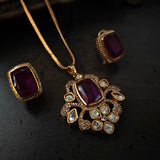 DESIGNER KUNDAN NECKLACE WITH EARRINGS