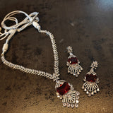 EXCLUSIVE CZ STONE NECKLACE WITH EARRINGS