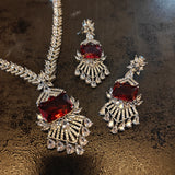 EXCLUSIVE CZ STONE NECKLACE WITH EARRINGS