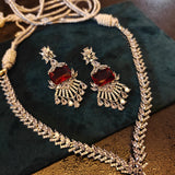 EXCLUSIVE CZ STONE NECKLACE WITH EARRINGS