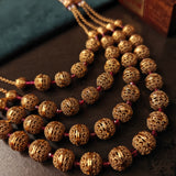 FINEST QUALITY FOUR LAYER MATAR MALA WITH EARRINGS