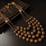 FINEST QUALITY FOUR LAYER MATAR MALA WITH EARRINGS