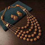 FINEST QUALITY FOUR LAYER MATAR MALA WITH EARRINGS