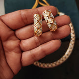 DESIGNER CZ STONE CHOKER WITH EARRINGS